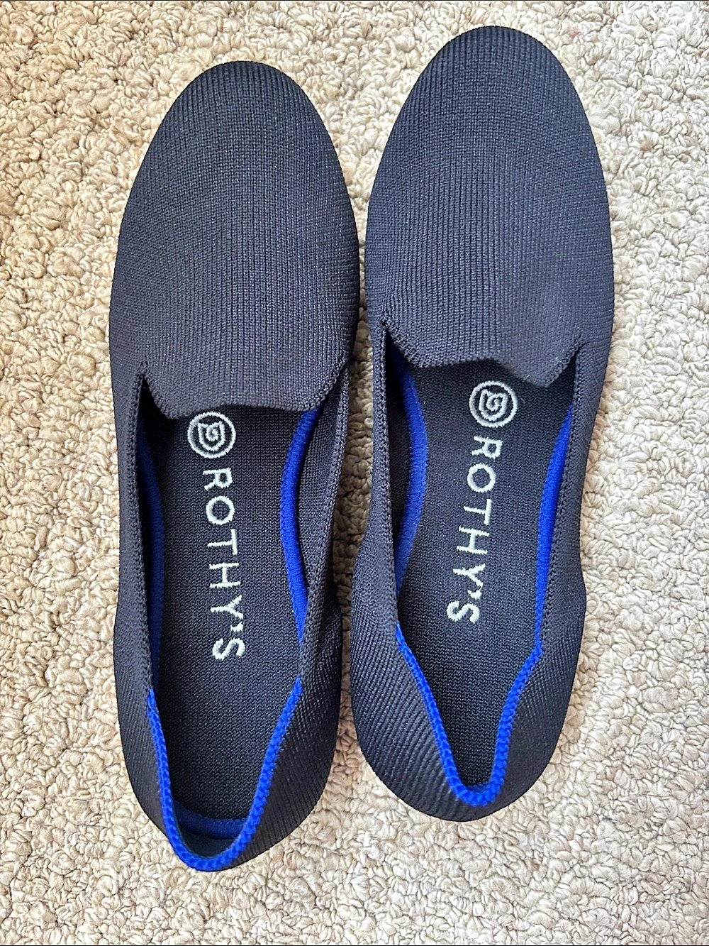Rothy's The Loafer Black & Blue Flats US 6